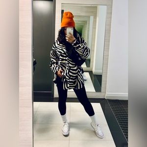 Zebra print oversized boyfriend shirt